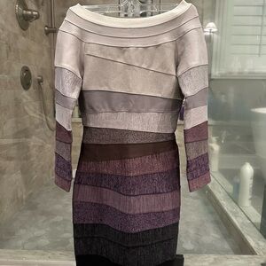 Gracia Body Con Bandage Thick Dress Size Small/NWT! Color: purple/silver.So sexy